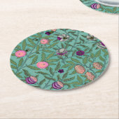 紙コースター：ウィリアム・モリス：ザクロ  ラウンドペーパーコースター (アングル)
