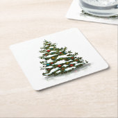 紙コースター：クリスマスツリー スクエアペーパーコースター (アングル)