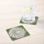 紙コースター – グリーンスパイラルクロシェ (インサイチュ)