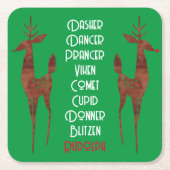 紙コースター – サンタのトナカイ – ルドルフ赤い鼻 (正面)