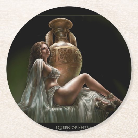 紙コースター（シーバ女王付き） Lindsay Archer著 ラウンドペーパーコースター (正面)