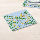 紙コースター：スズメの歌 スクエアペーパーコースター (アングル)