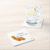 紙コースター：ハッピーサンクスギビング スクエアペーパーコースター (インサイチュ)