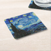 紙コースター：バン・ゴッホ:星の夜 スクエアペーパーコースター (アングル)