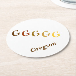 紙コースター – ブラウンズのイニシャルと名前