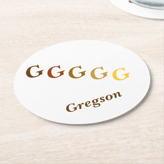 紙コースター – ブラウンズのイニシャルと名前 (アングル)