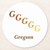 紙コースター – ブラウンズのイニシャルと名前 (正面)