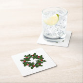 紙コースター – ホリーリースと離れベリーの (インサイチュ)