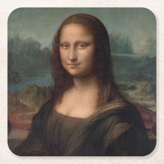 紙コースター：レオナルド・ダ・ヴィンチ： THE MONA LISA スクエアペーパーコースター (正面)