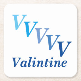 紙コースター – 名前とイニシャル（青）