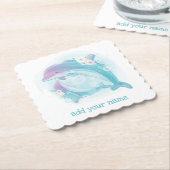 紙コースター：子供たちの誕生日：イルカ  ペーパーコースター (アングル)