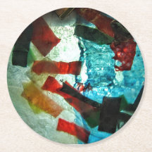 紙コースター、抽象芸術ブルー装飾コースター