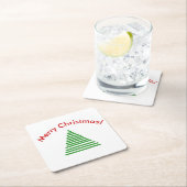 紙コースター – 曲線文字付き様式化ツリー (インサイチュ)