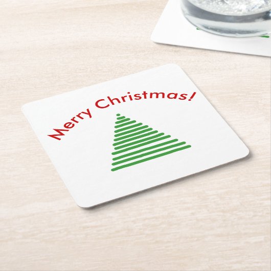 紙コースター – 曲線文字付き様式化ツリー (アングル)