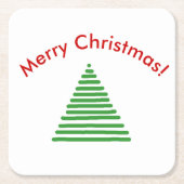 紙コースター – 曲線文字付き様式化ツリー (正面)