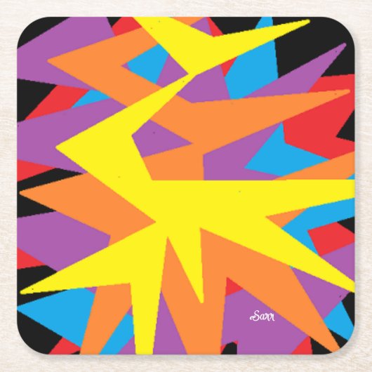 紙コースター：混乱 スクエアペーパーコースター (正面)