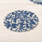 紙コースター：白+青の鳩：1928 ペーパーコースター (アングル)