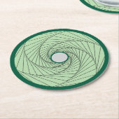 紙コースター - 緑の光学迷彩スパイラル (アングル)
