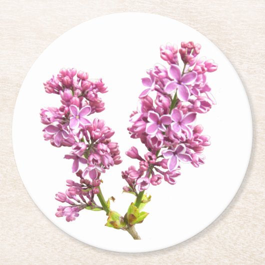 紙コースター – 薄紫の花 (正面)
