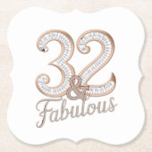 紙コースター – 32 & Fabulous (正面)
