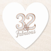 紙コースター – 32 & Fabulous (正面)
