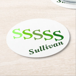 紙コースター – Greensの名前とイニシャル