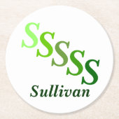 紙コースター – Greensの名前とイニシャル (正面)