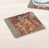 紙コースター：GUSTAVクリムト:衛生主義者：1907 スクエアペーパーコースター (アングル)