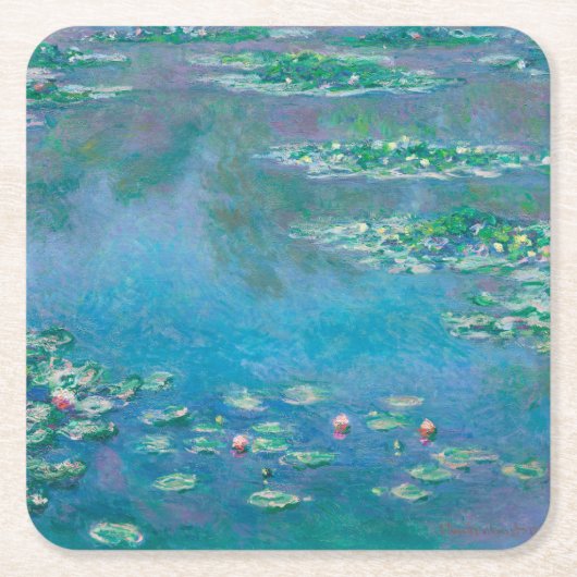 紙コースター：MONETの「《植物》スイレン」 スクエアペーパーコースター (正面)