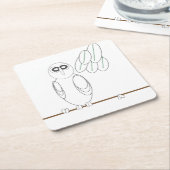 紙コースター – Owl in Tree to Color (アングル)