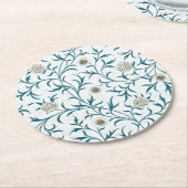 紙コースター： WILLIAM MORRIS :フローラ ラウンドペーパーコースター (アングル)