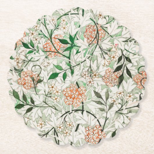 紙コースター： WILLIAM MORRIS: JASMINE ペーパーコースター (正面)