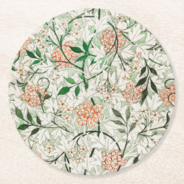 紙コースター： WILLIAM MORRIS: JASMINE ラウンドペーパーコースター