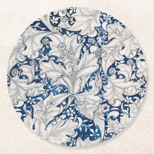 紙コースター： WILLIAM MORRIS WALLFLOWER PATTERN ラウンドペーパーコースター (正面)