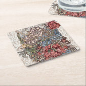 紙コースター： WILLIAM MORRIS : WILD TULIP スクエアペーパーコースター (アングル)