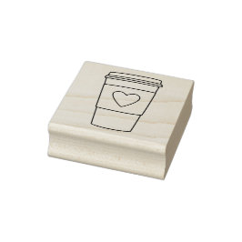 紙コーヒーカップアートスタンプ ラバースタンプ