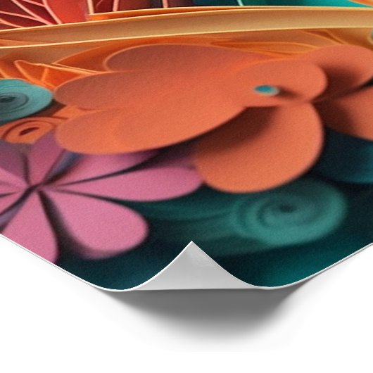 紙サンゴ礁の人魚 ポスター (角)