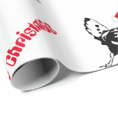 紙サンタの鶏を包むクリスマス ラッピングペーパー (ロールコーナー)