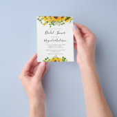 紙サンフラワーブライダルシャワーブランチ招待状 チラシ (手)