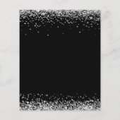 紙シルバーグリッタークリスマスパーティーブラック招待状 チラシ (裏面)