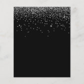 紙シルバーグリッタークリスマスパーティーブラック招待状 チラシ (裏面)