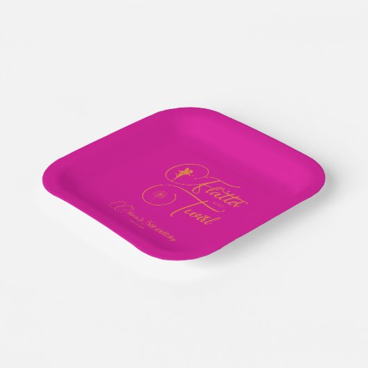 紙シンプルとクリーン妖精の誕生日パーティープレート ペーパープレート (傾斜あり)