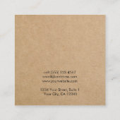 紙シンプルイヤリングジュエリー表示カード スクエア名刺 (裏面)