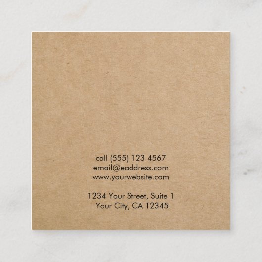 紙シンプルイヤリングジュエリー表示カード スクエア名刺 (裏面)