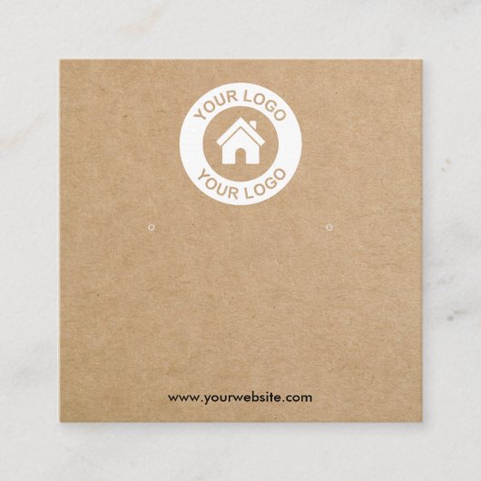 紙シンプルイヤリングジュエリー表示カード スクエア名刺 (正面)