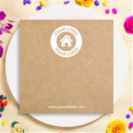 紙シンプルイヤリングジュエリー表示カード スクエア名刺