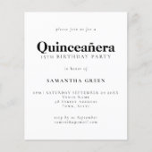 紙シンプルキンセアニラ任意カラー誕生日招待状 チラシ (正面)