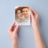 紙シンプルスクリプト写真ウェディング日付を保存 チラシ (手)