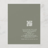 紙シンプルセージQRコードボヘミアンウェディング招待 チラシ (裏面)