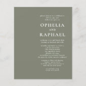 紙シンプルセージQRコードボヘミアンウェディング招待 チラシ (正面)